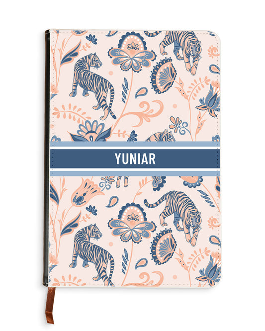 Leather Bookpaper Notebook - Tiger & Floral 5.0
