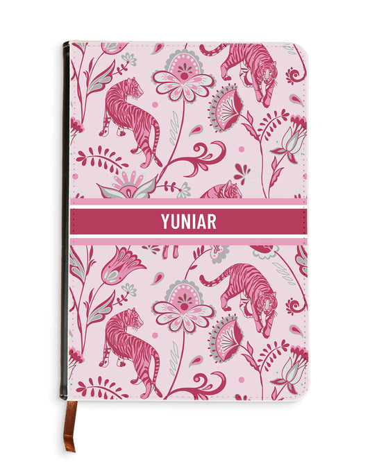 Leather Bookpaper Notebook - Tiger & Floral 7.0