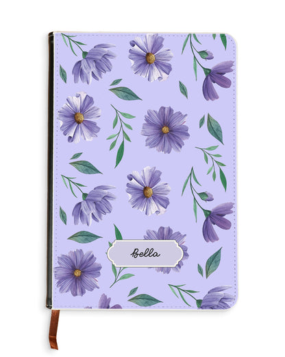 Leather Bookpaper Notebook - Violets