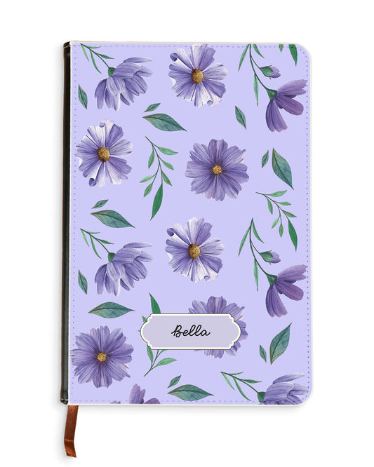 Leather Bookpaper Notebook - Violets