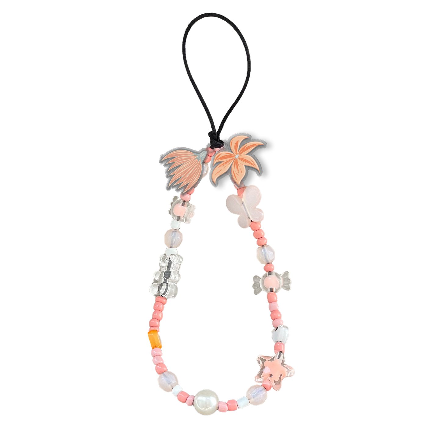 Beaded Strap with Acrylic Charm  - Odolette