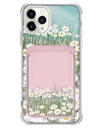 iPhone Magnetic Wallet Case - Oil Painting Daisy