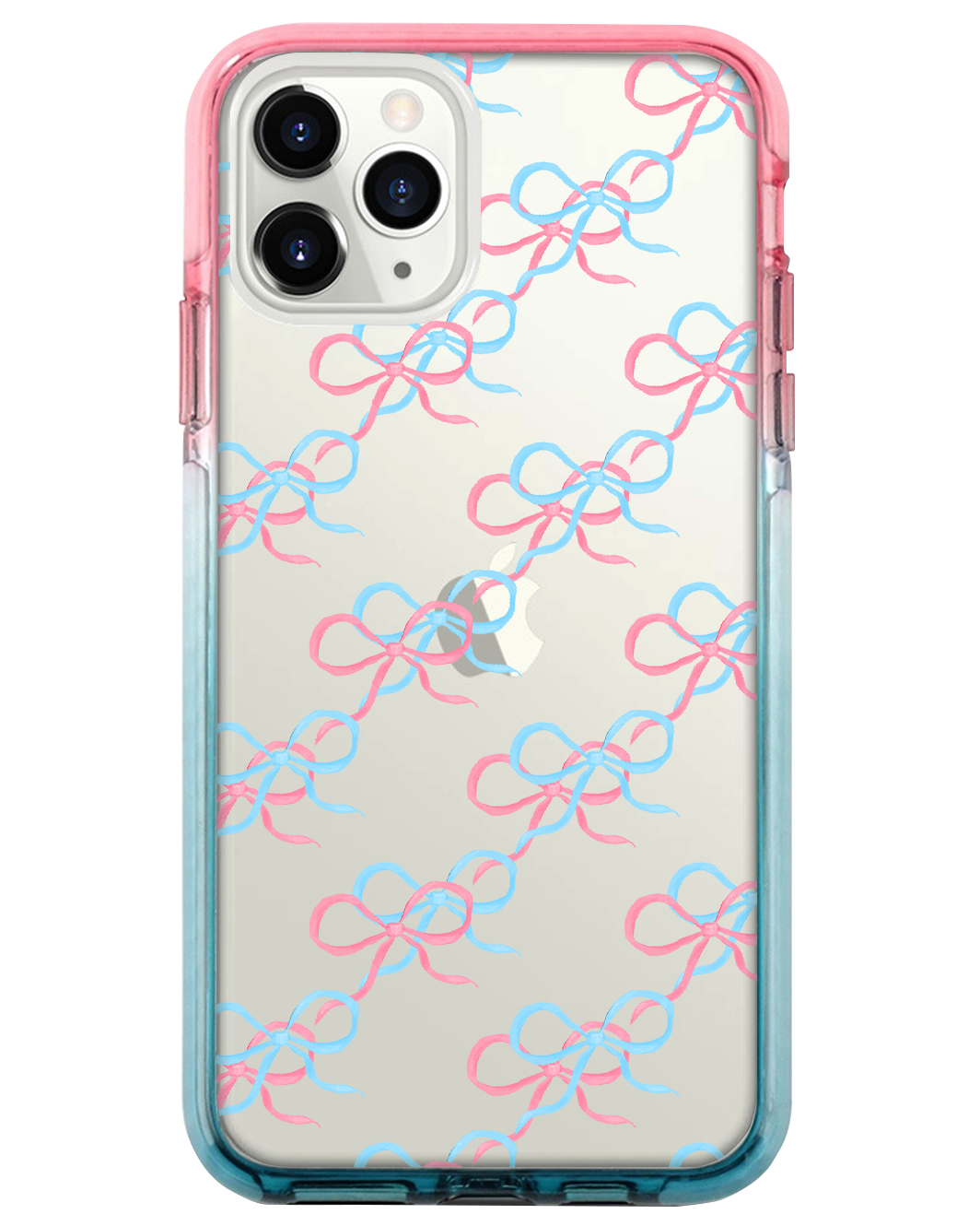 Ombre Bumper Case - Coquette Pink & Blue Bow