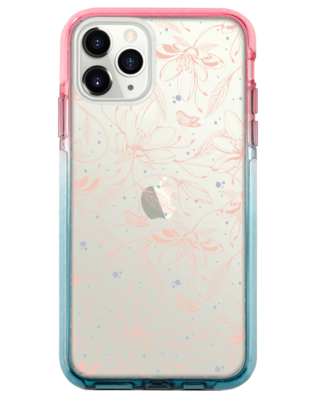 Ombre Bumper Case - Sketchy Flower & Butterfly 1.0