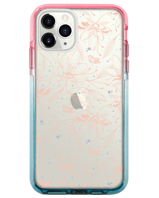 Ombre Bumper Case - Sketchy Flower & Butterfly 1.0