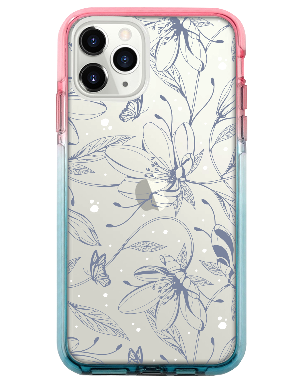 Ombre Bumper Case - Sketchy Flower & Butterfly 2.0