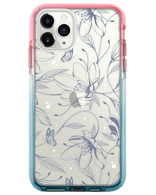 Ombre Bumper Case - Sketchy Flower & Butterfly 2.0