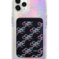 iPhone Magnetic Wallet Holo Case - Coquette Pink & Blue Bow