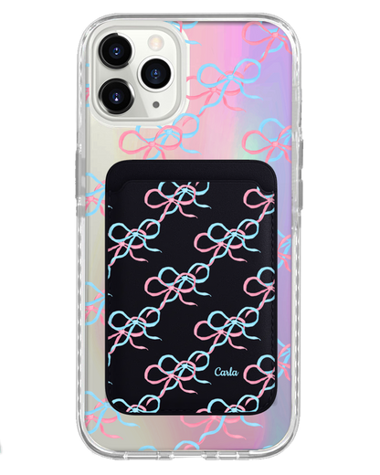 iPhone Magnetic Wallet Holo Case - Coquette Overlap Bow
