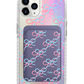 iPhone Magnetic Wallet Holo Case - Coquette Pink & Blue Bow