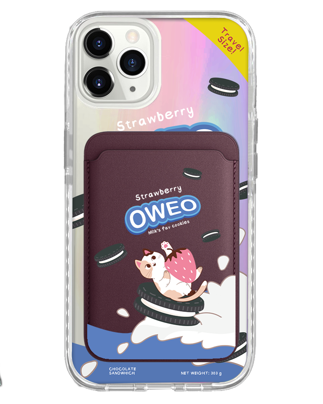 iPhone Magnetic Wallet Holo Case - Oweo Cat