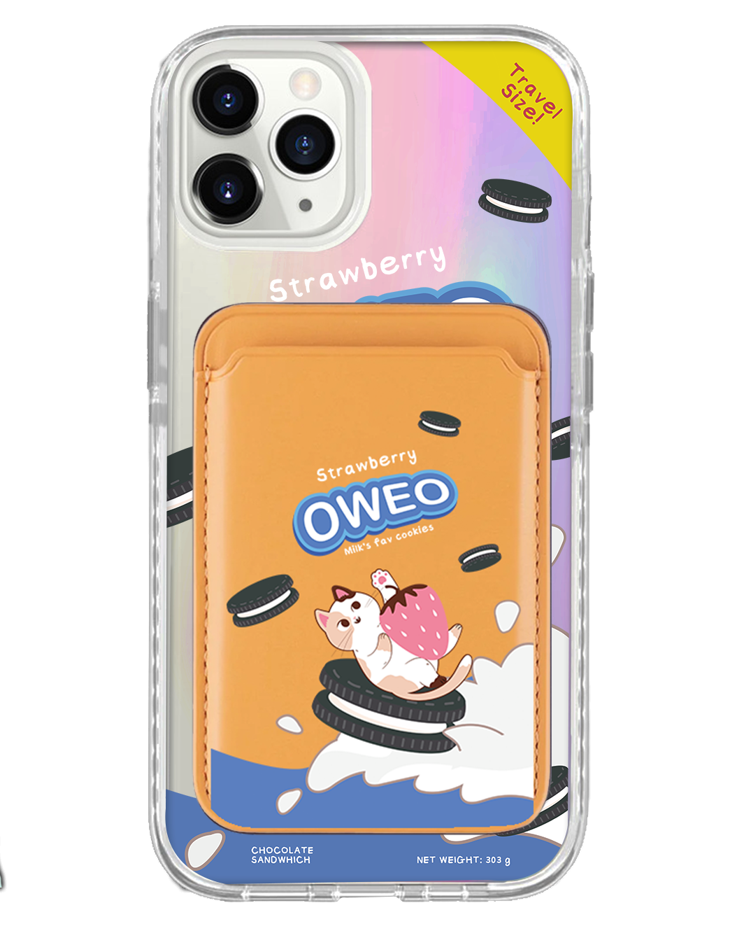 iPhone Magnetic Wallet Holo Case - Oweo Cat