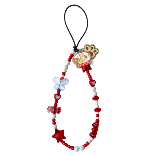 Beaded Strap with Acrylic Charm  - Pawguan Cat