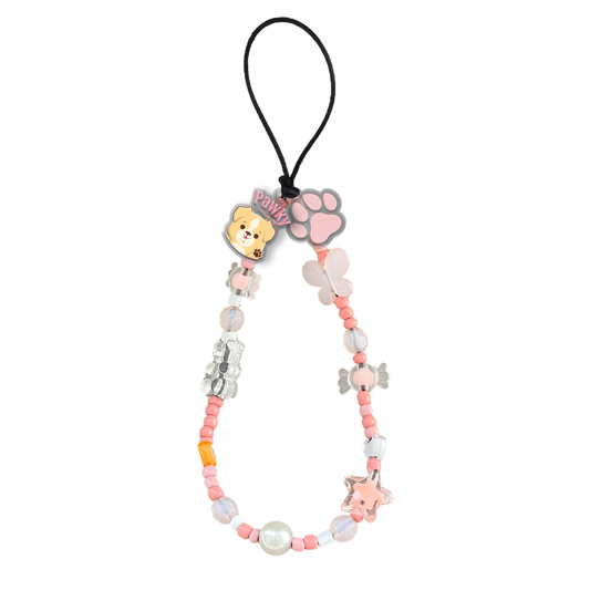 Beaded Strap with Acrylic Charm  - Pawky Dog