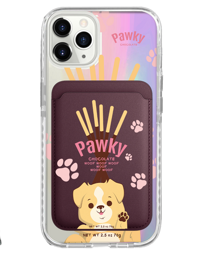 iPhone Magnetic Wallet Holo Case - Pawky Dog