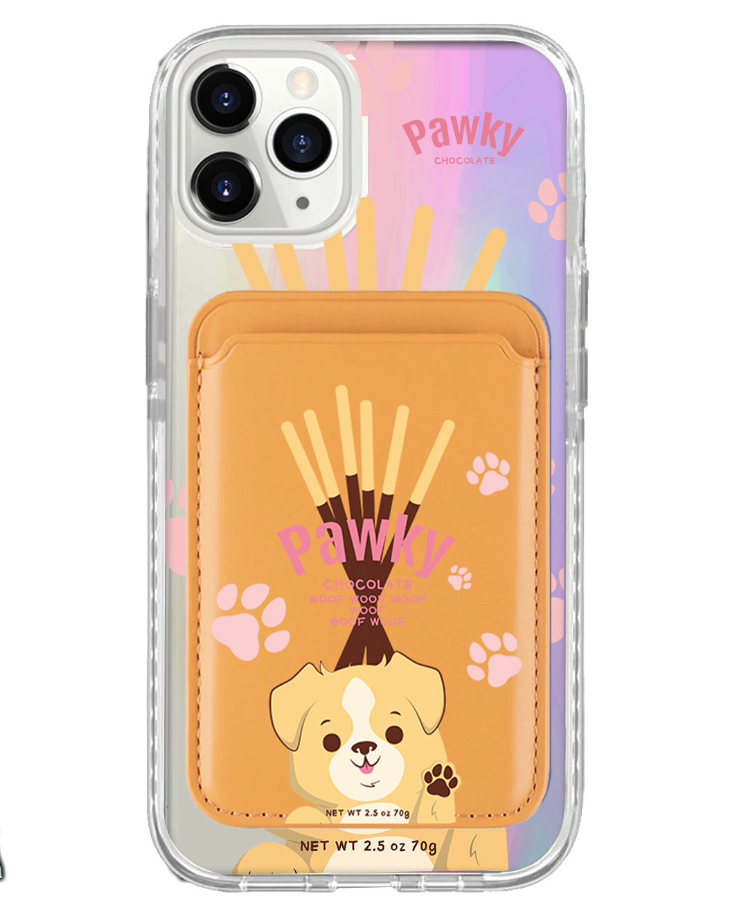 iPhone Magnetic Wallet Holo Case - Pawky Dog