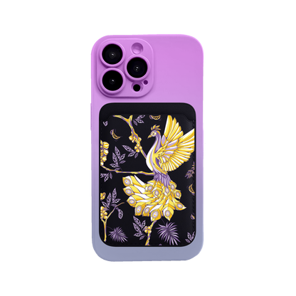 iPhone Magnetic Wallet Silicone Case - Peacock 3.0