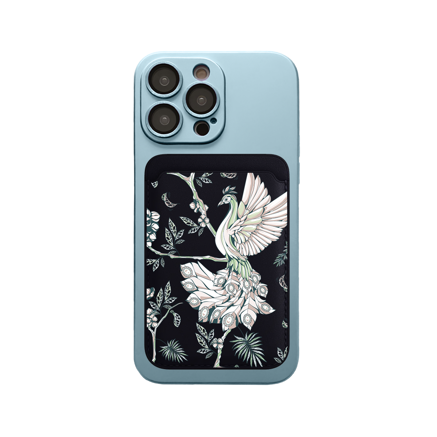 iPhone Magnetic Wallet Silicone Case - Peacock 4.0