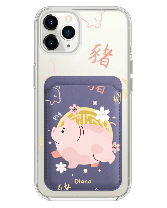 iPhone Magnetic Wallet Case - Pig (Chinese Zodiac / Shio)