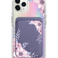 iPhone Magnetic Wallet Holo Case - Pink Blossom