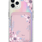 iPhone Magnetic Wallet Holo Case - Pink Blossom