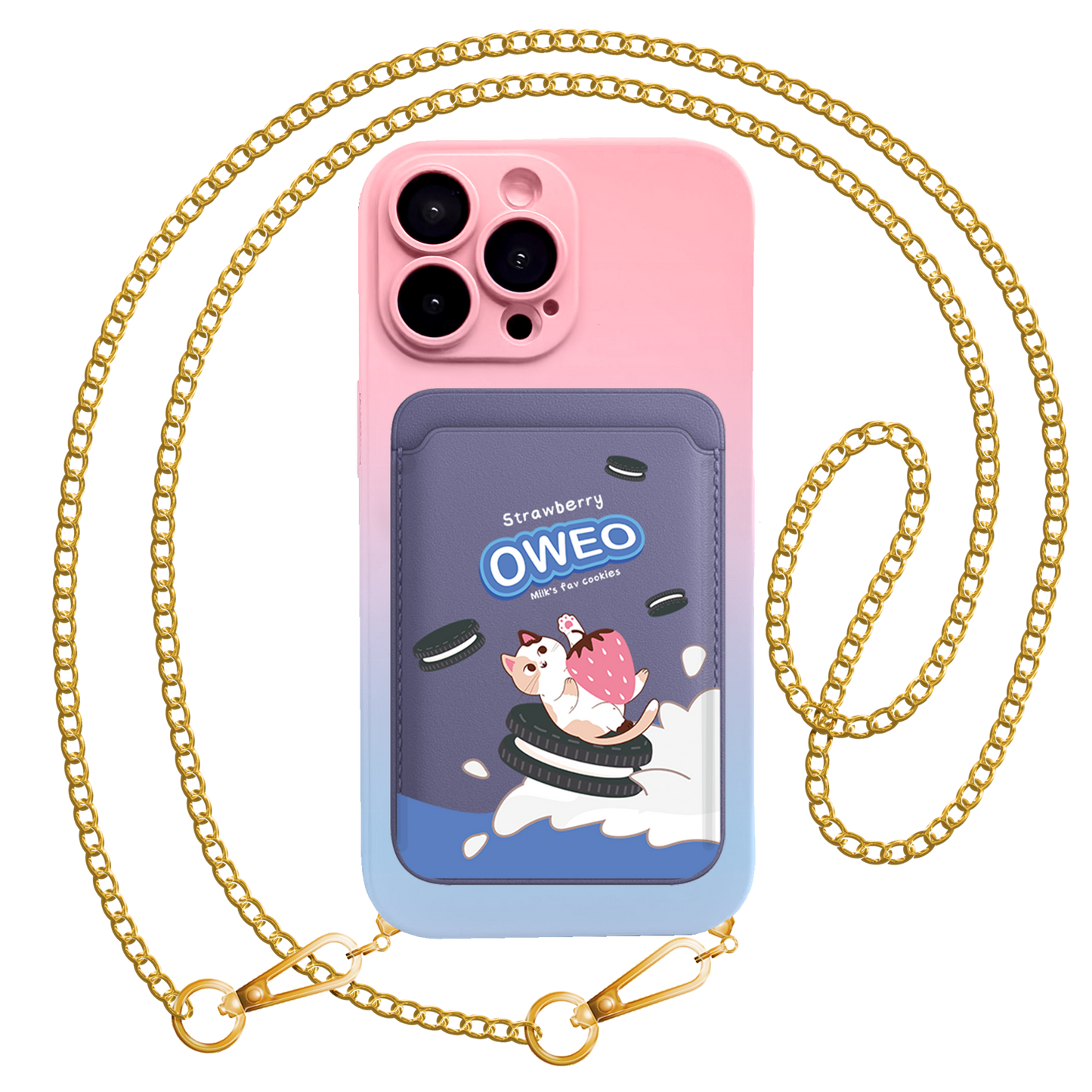 iPhone Magnetic Wallet Silicone Case - Oweo Cat