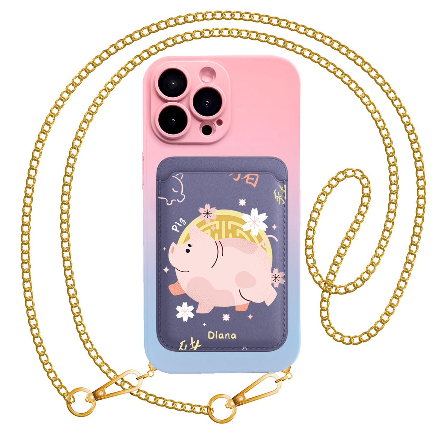 iPhone Magnetic Wallet Silicone Case - Pig