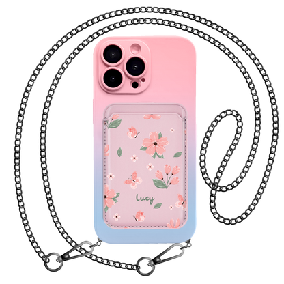 iPhone Magnetic Wallet Silicone Case - Pink Delight