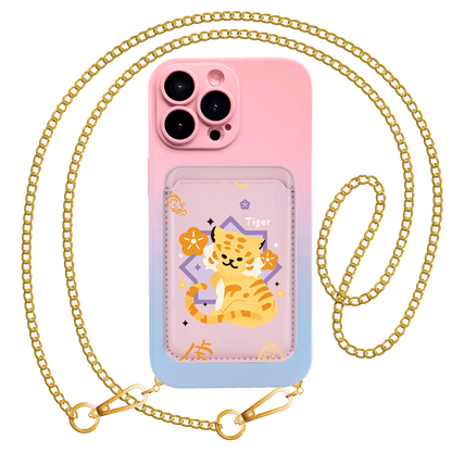 iPhone Magnetic Wallet Silicone Case - Tiger