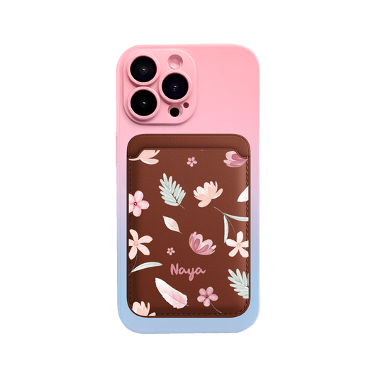 iPhone Magnetic Wallet Silicone Case - Wild Flower