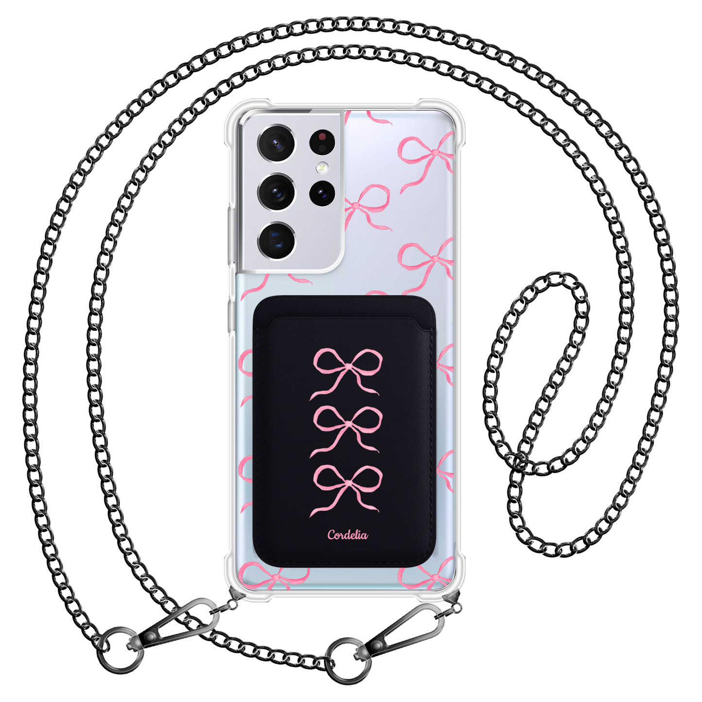 Android Magnetic Wallet Case - Coquette Pink Bow 2.0