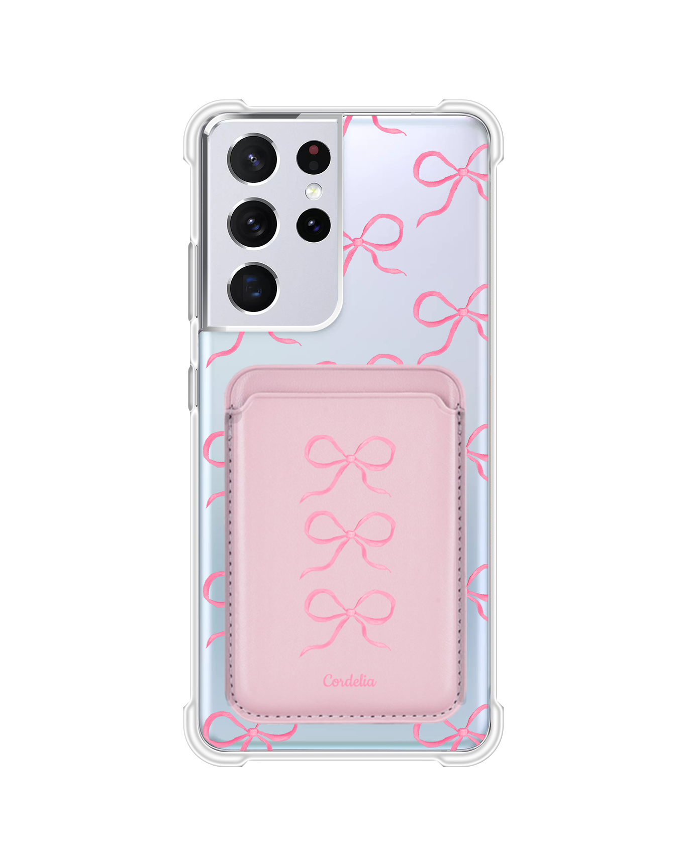 Android Magnetic Wallet Case - Coquette Pink Bow 2.0