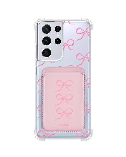 Android Magnetic Wallet Case - Coquette Pink Bow 2.0