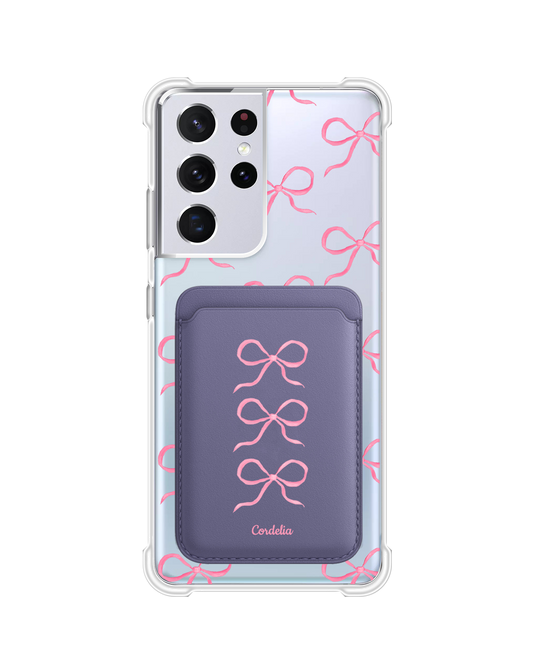Android Magnetic Wallet Case - Coquette Pink Bow 2.0