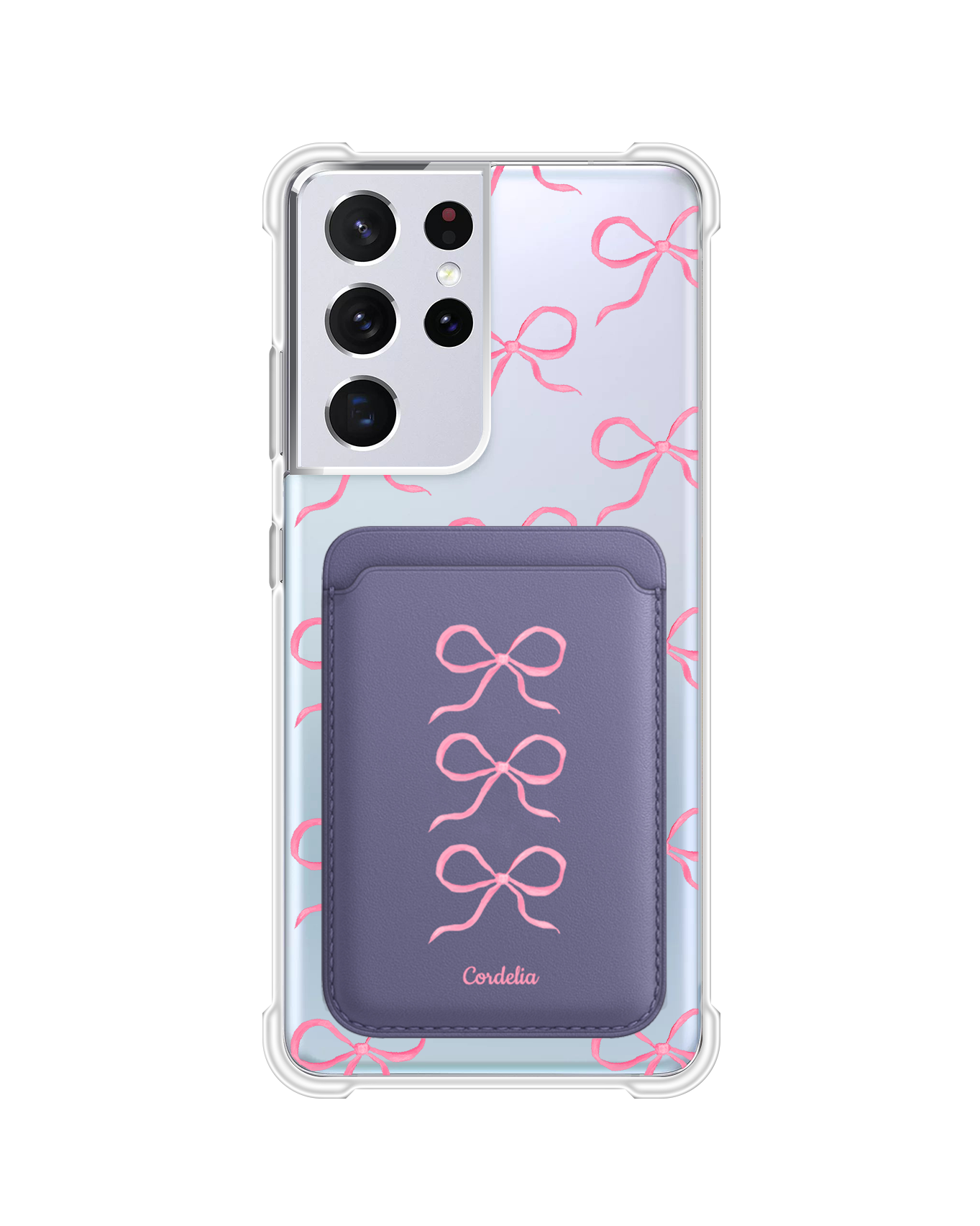 Android Magnetic Wallet Case - Coquette Pink Bow 2.0