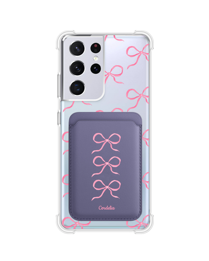 Android Magnetic Wallet Case - Coquette Pink Bow 2.0