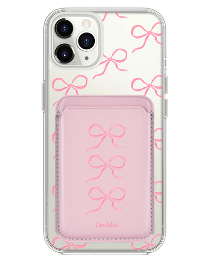 iPhone Magnetic Wallet Case - Coquette Pink Bow 2.0