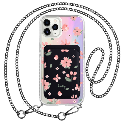 iPhone Magnetic Wallet Holo Case - Pink Delight