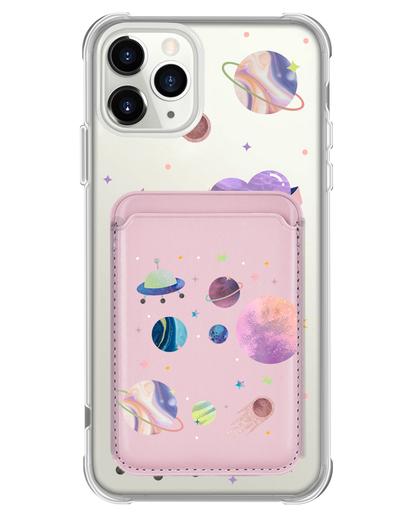 iPhone Magnetic Wallet Case - Pink Planet