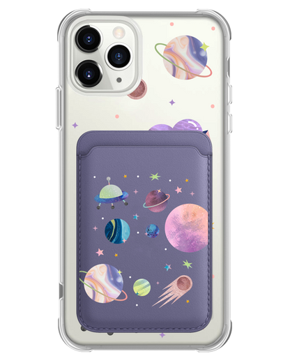 iPhone Magnetic Wallet Case - Pink Planet