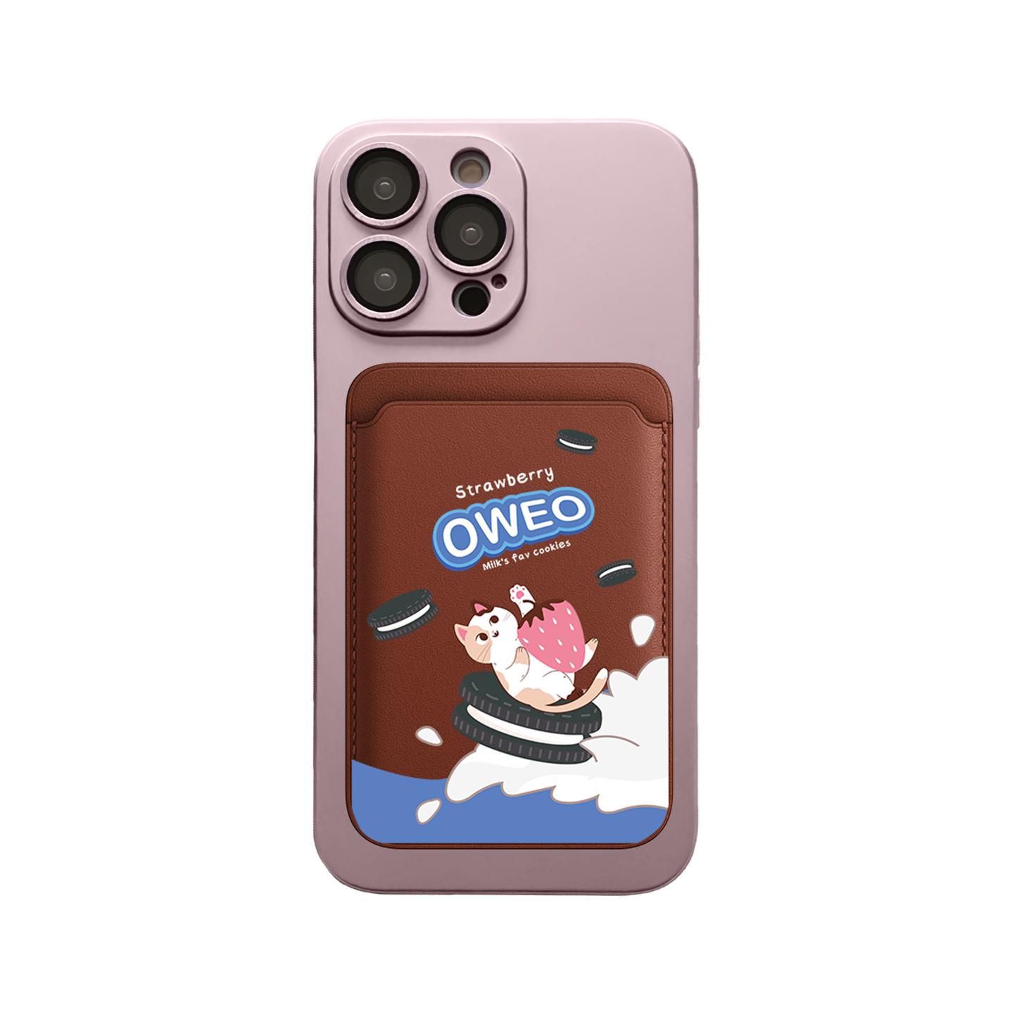 iPhone Magnetic Wallet Silicone Case - Oweo Cat