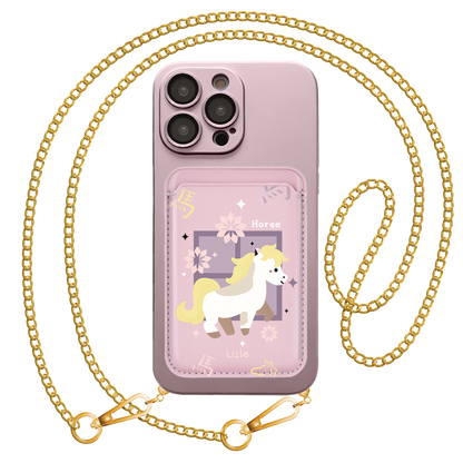 iPhone Magnetic Wallet Silicone Case - Horse