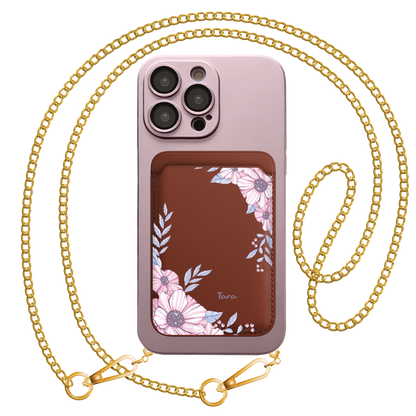 iPhone Magnetic Wallet Silicone Case - Pink Blossom