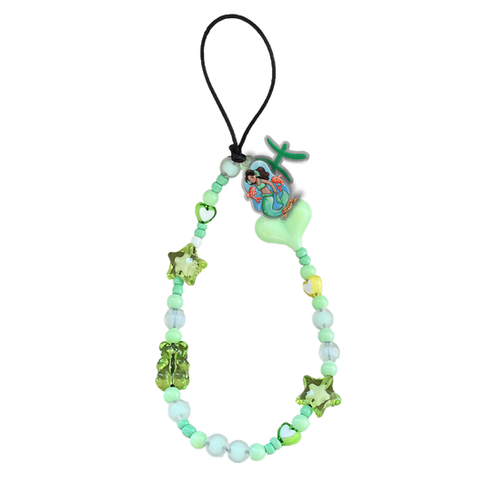 Beaded Strap with Acrylic Charm  - Pisces