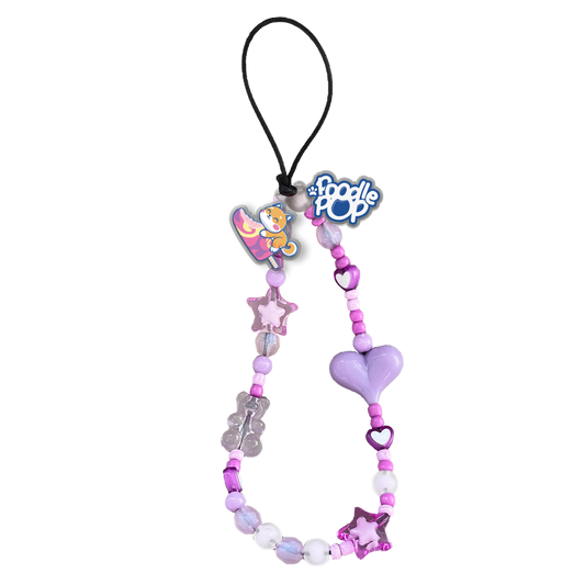 Beaded Strap with Acrylic Charm  - Poodle Pop