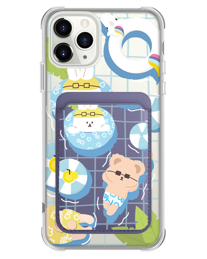 iPhone Magnetic Wallet Case - Pool Party Blue