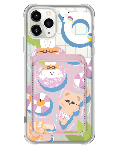 iPhone Magnetic Wallet Case - Pool Party Pink