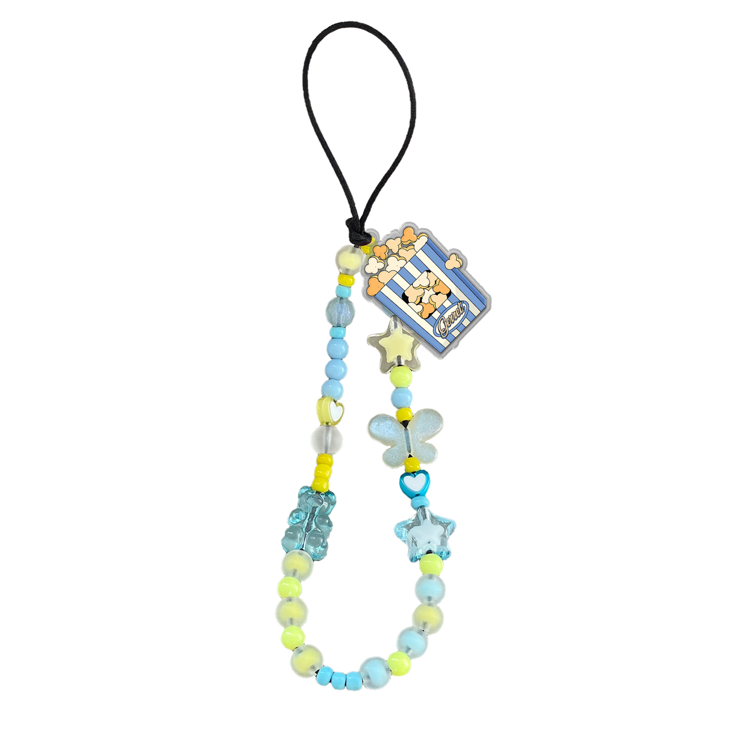 Beaded Strap with Acrylic Charm  - Popcorn