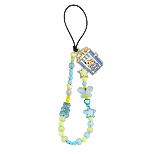 Beaded Strap with Acrylic Charm  - Popcorn