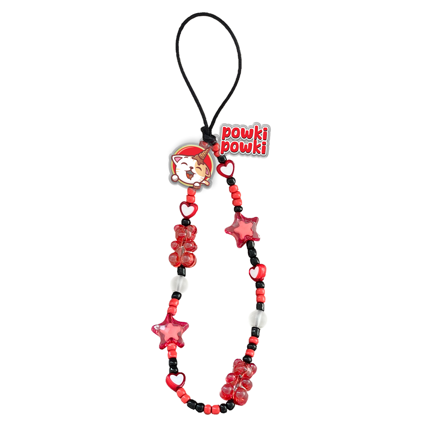 Beaded Strap with Acrylic Charm  - Powki Powki